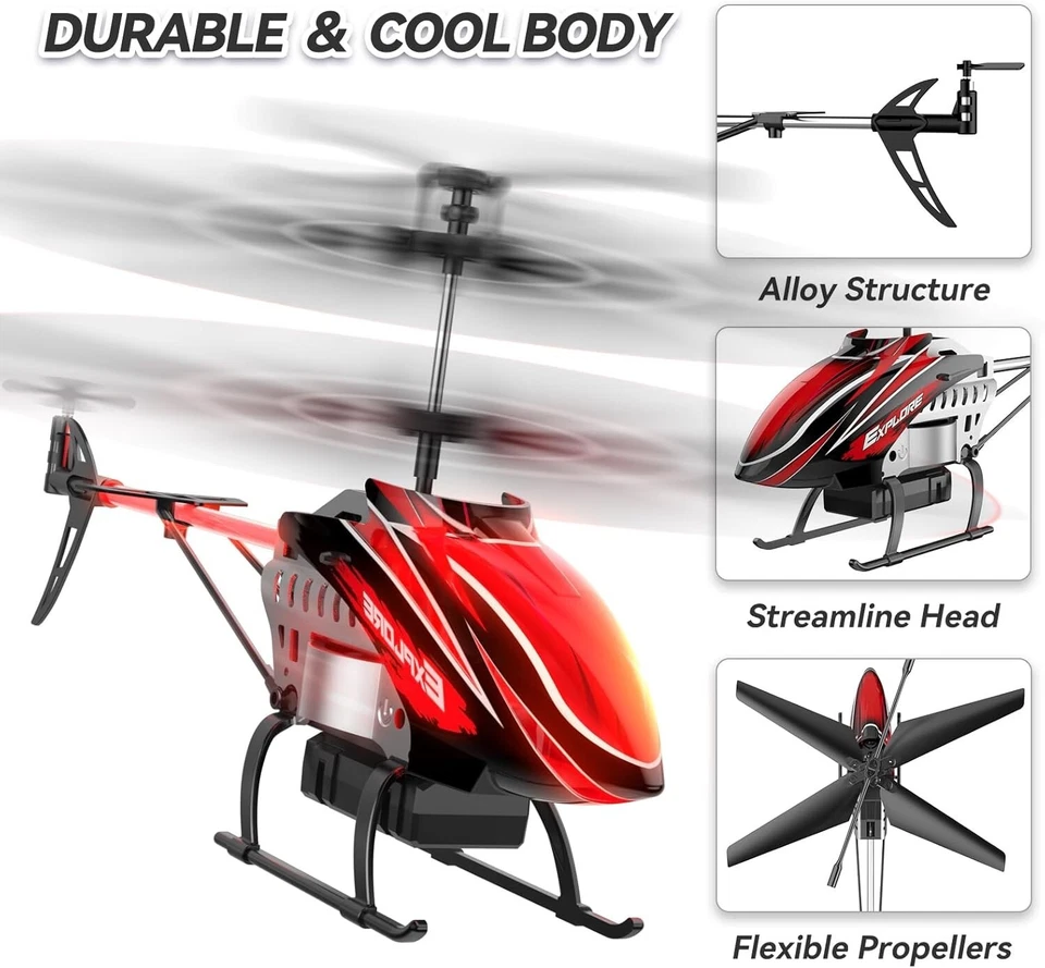 Remote Control Helicopter for Kids with 30Mins Flight(2 Batteries), 7 LED Light - Image 4 of 4