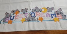 Cross Stitch Baby Youth Flat Sheet Sweet Dreams Mice Mouse Stars