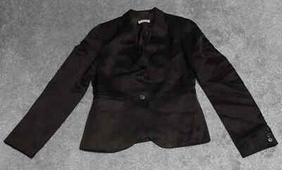 Massimo Dutti Suit Jacket Women's Size 38 Brown Single Breasted Long Sleeve