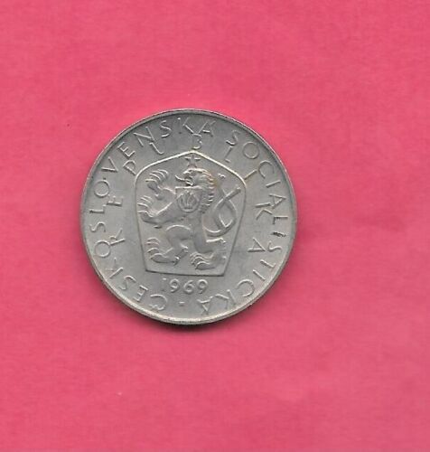 CZECHOSLOVAKIA KM60 1969 XF-SUPER FINE CIRCULATED 5 KORUNS COIN