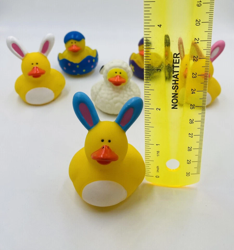 12 Easter Rubber Ducks 2" x 2" Bunny Sheep Egg Ducks - Image 4 of 4