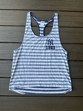 VICTORIA'S SECRET PINK NY Yankees 1903 Blue/White Striped Racer Back Tank - Sz M