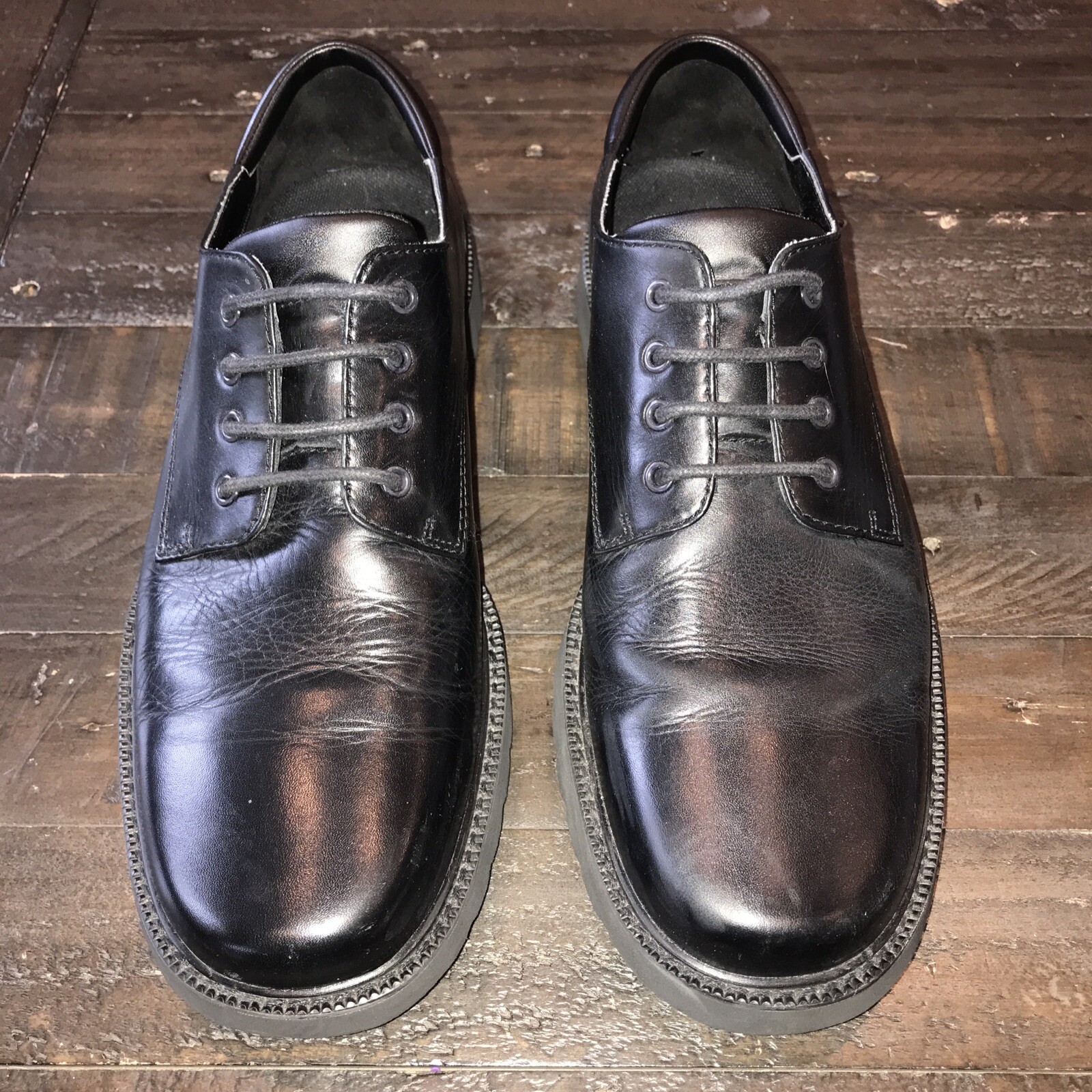 Black Leather Oxford Shoes Mens 10.5 M 