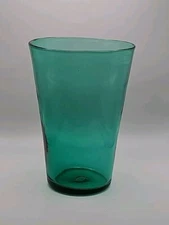 Vintage Blenko Glass Handmade 366M Vase in Sea Green Pre-Designer 9.5"
