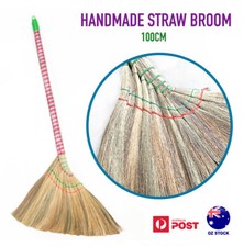 1/2pk Handmade Straw Broom Natural Outdoor Millet Corn Soft Brooms Household 