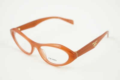 New! VPR A21 13V-1O1 Prada 53-16-135 Opal Cornelian Brown Red Eyeglasses