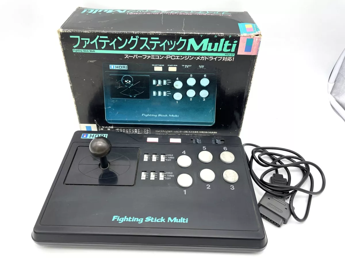 Hori Fighting Stick Multi H3J-07 Super Famicom PC Engine Megadrive Boxed  Tested