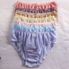 7 Bikini Women Nylon Underwear Light Pantie Silky Soft Smooth Briefs Hip38"-42"