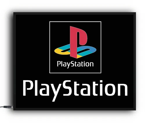 PLAYSTATION LED ILLUMINATED LIGHT UP GARAGE SIGN GAMES ROOM COMPUTER XBOX 360 - Picture 1 of 12