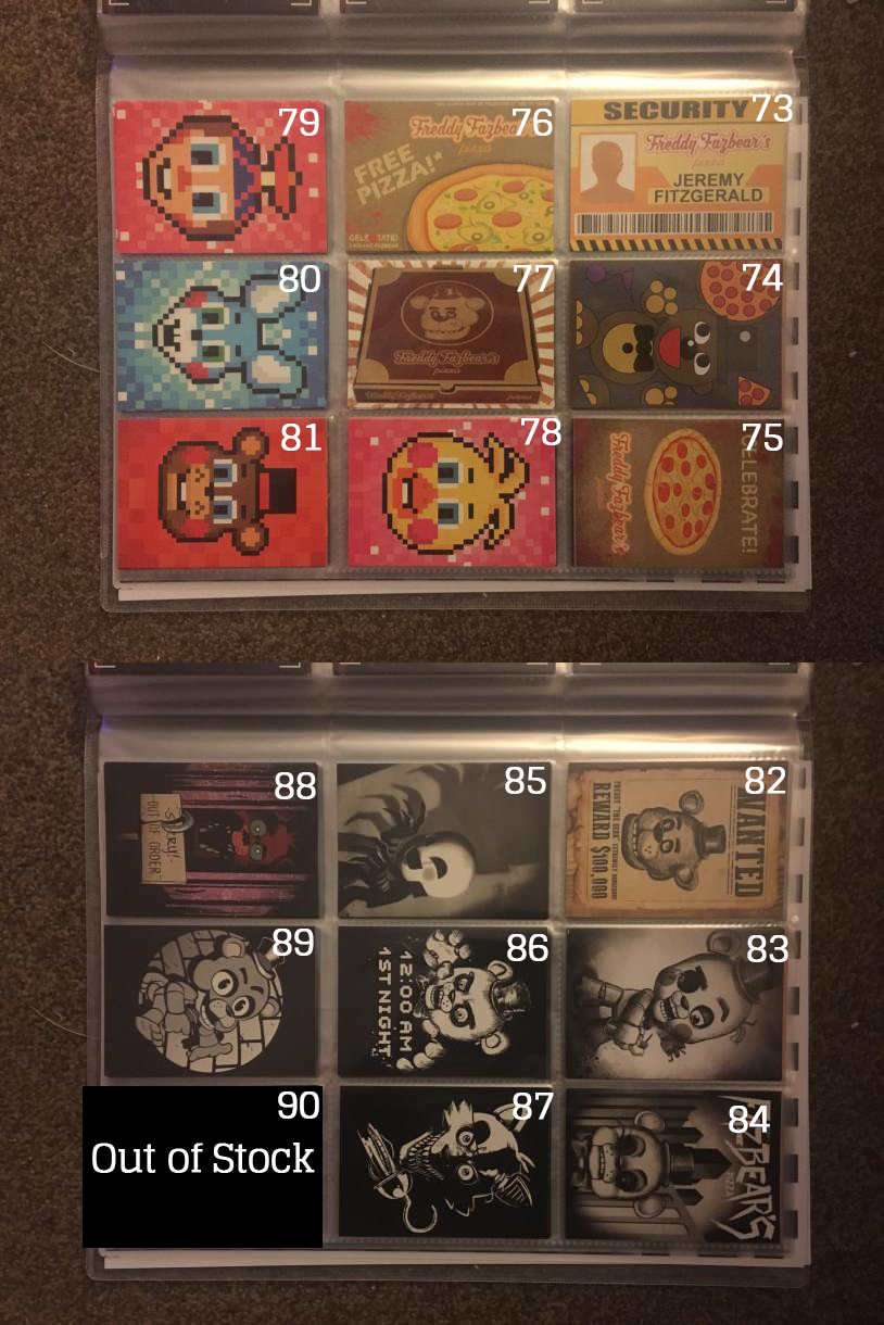 Five Night's at Freddy's FNaF Trading Collector Cards Pick Your Card! READ  DESCR | eBay