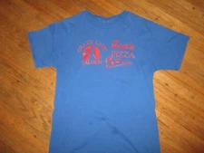 CRAZY LADY SALOON & JOE'S PIZZA T SHIRT Jersey 13 vtg Curtice Ohio Worn Print MD