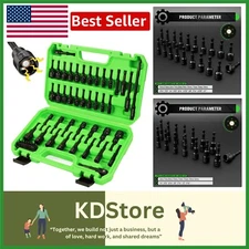 55-Piece Magnetic Nut Driver Set, Metric & SAE 1/4" Hex Shank, Impact Driver Soc