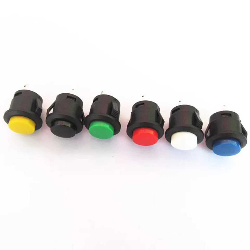 10 PCS 16mm Push Button Switch Non-Lock Momentary Open Round 2 Pins Metal↔ - Image 3 of 4