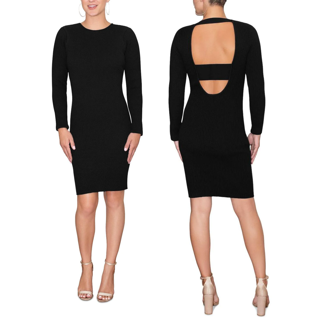 Rachel Rachel Roy Womens Knit Open Back Bodycon Dress Women's M