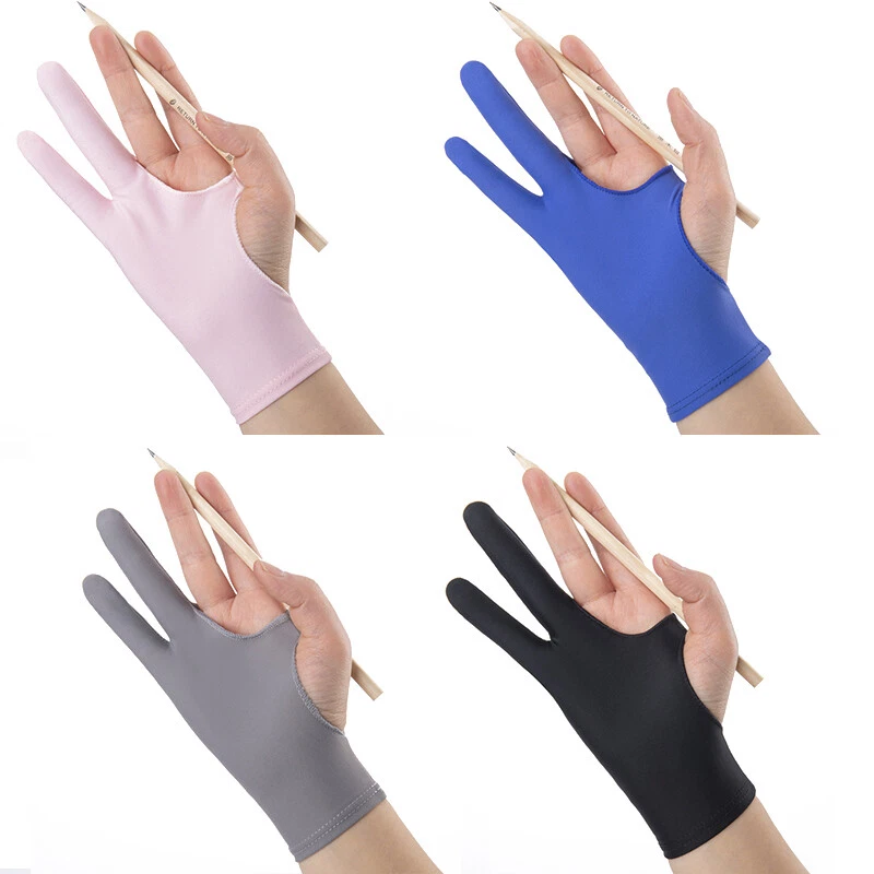 2/1PCS Two Finger Anti-fouling Glove For Artist Drawing/Pen Graphic Tablet Pad❤ - Image 4 of 4