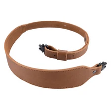 Shotgun Rifle Sling Buffalo Hide Leather Sling with Swivels Adjustable Strap