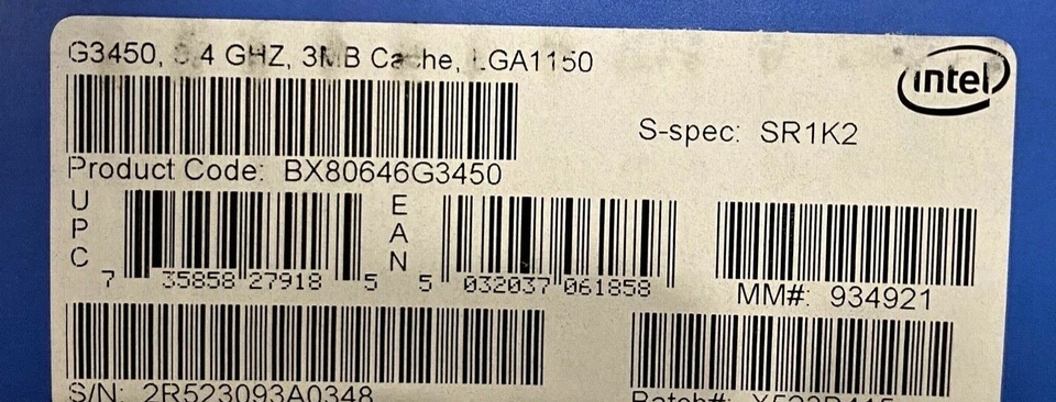 Intel BX80646G3450 SR1K2 Pentium Processor G3450 3M Cache, 3.40 GHz NEW RETAIL - Image 2 of 2