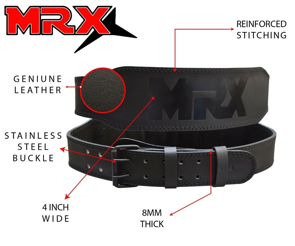 Weight Lifting Belt Genuine Leather Powerlifting Belts Heavy Duty Deadlifts Belt - Image 3 of 4