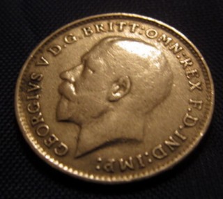 50% MASSIVES SILBER 3d 1920 Münze King George Royal Mint London Antik Alt Vintage
