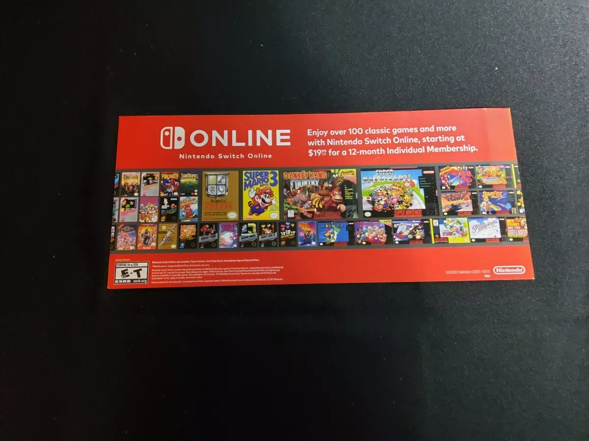 Nintendo Switch ONLINE Enjoy Over 100 Classic Games Store Card