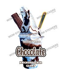 Eiswagen Aufkleber Schokoladensauce Knickerbocker Ruhm Flocke Anh&auml;nger Decal