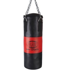 BAY® SOLO BOXSACK 9 Kilo 80 cm fertig gefüllt Leder PU schwarz Sandsack befüllt