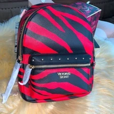 Victoria’s Secret Red And Black Zebra Print Mini BackPack