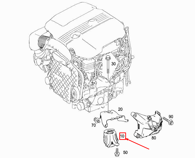 MERCEDES-BENZ C W205 Front Left Engine Mount A2052406417