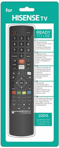 Replacement TV Remote Control for HISENSE TV's with (not for Bluetooth models) - 第 1/5 張圖片