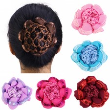 Ballet Dance Skating Hairnet Elastic Bun Cover Snood Sequined Crochet Hair Net '