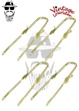 4 Vintage Lowrider 26" Double Square TWISTED 3D WING Fender Brace Gold Bicycle.