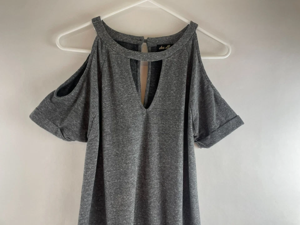 Платье Dee elly, женский размер маленький, серый, выше колена, с открытыми плечами - Изображение 3 из 4