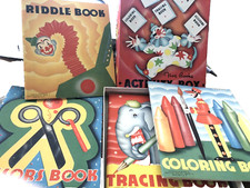 Vintage 1936 Saalfield Publising Activity Books in Box