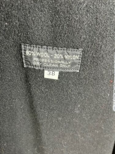 BROOKS BROTHERS 38R Mens Car Coat Overcoat Zip Out Wool Liner Dark Grey Vintage - Picture 9 of 15