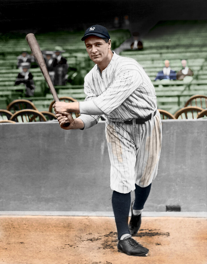 Lou Gehrig The Iron Horse NY Yankees 1923 8X10 COLORIZED eBay