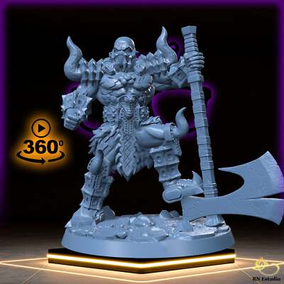 Ostorath | Goliath Axeman | Barbarian miniature for Tabletop games like D&D and 