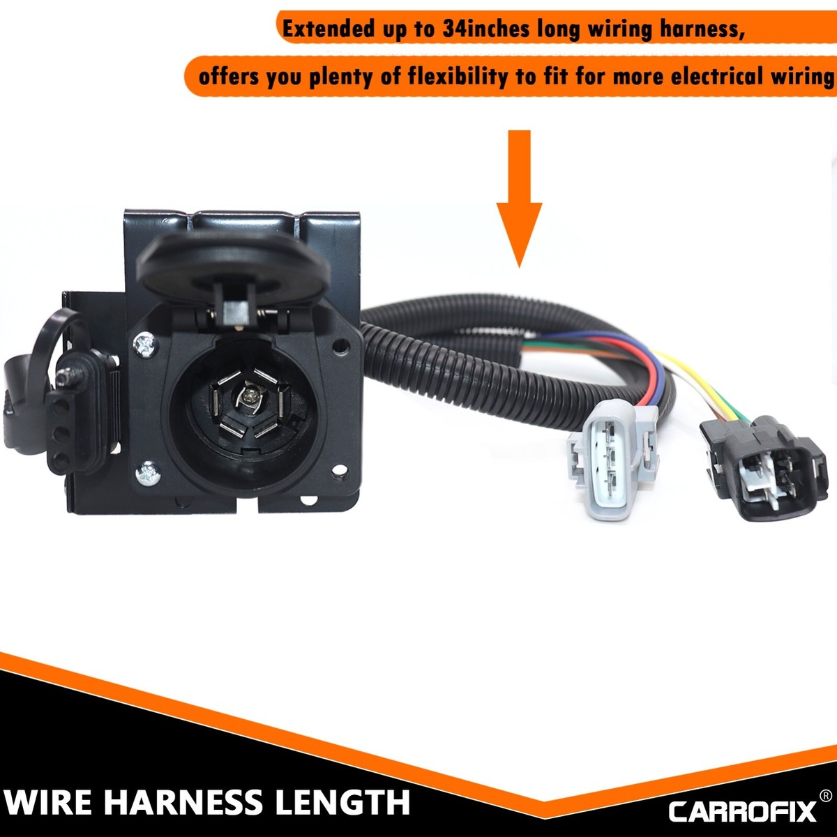 CARROFIX Multi-Tow 7-Way And 4-Way Flat Trailer Connector For 2003-2004 Toyota Sequoia With Factory Tow Package Plug In Simple Rv 7 Blade Wiring Harness