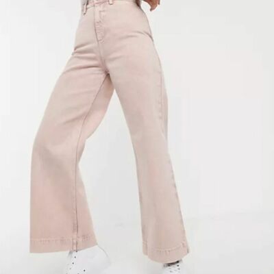 KITTENISH Blush Wide Leg High Rise Jeans XS X-Small Nashville Boho Blogger Fave