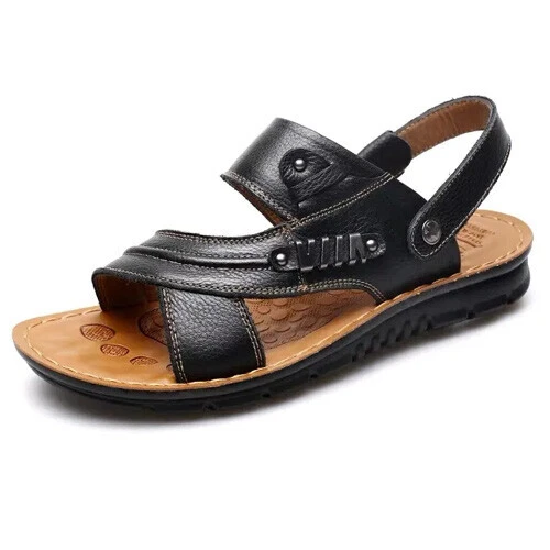 Neu Strand Sommer Herren Sandalen Leder Wandern Outdoor bequem Trekking - Bild 9 von 18