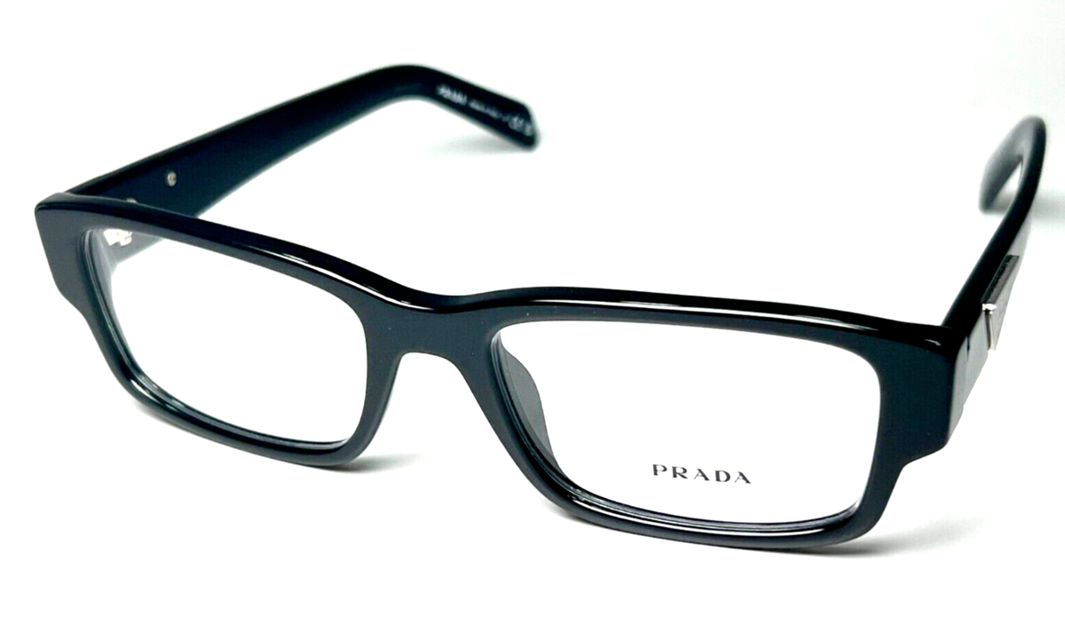 New Prada Wide Reading Glasses VPR 07Z 1AB-1O1 55-19 140 Black