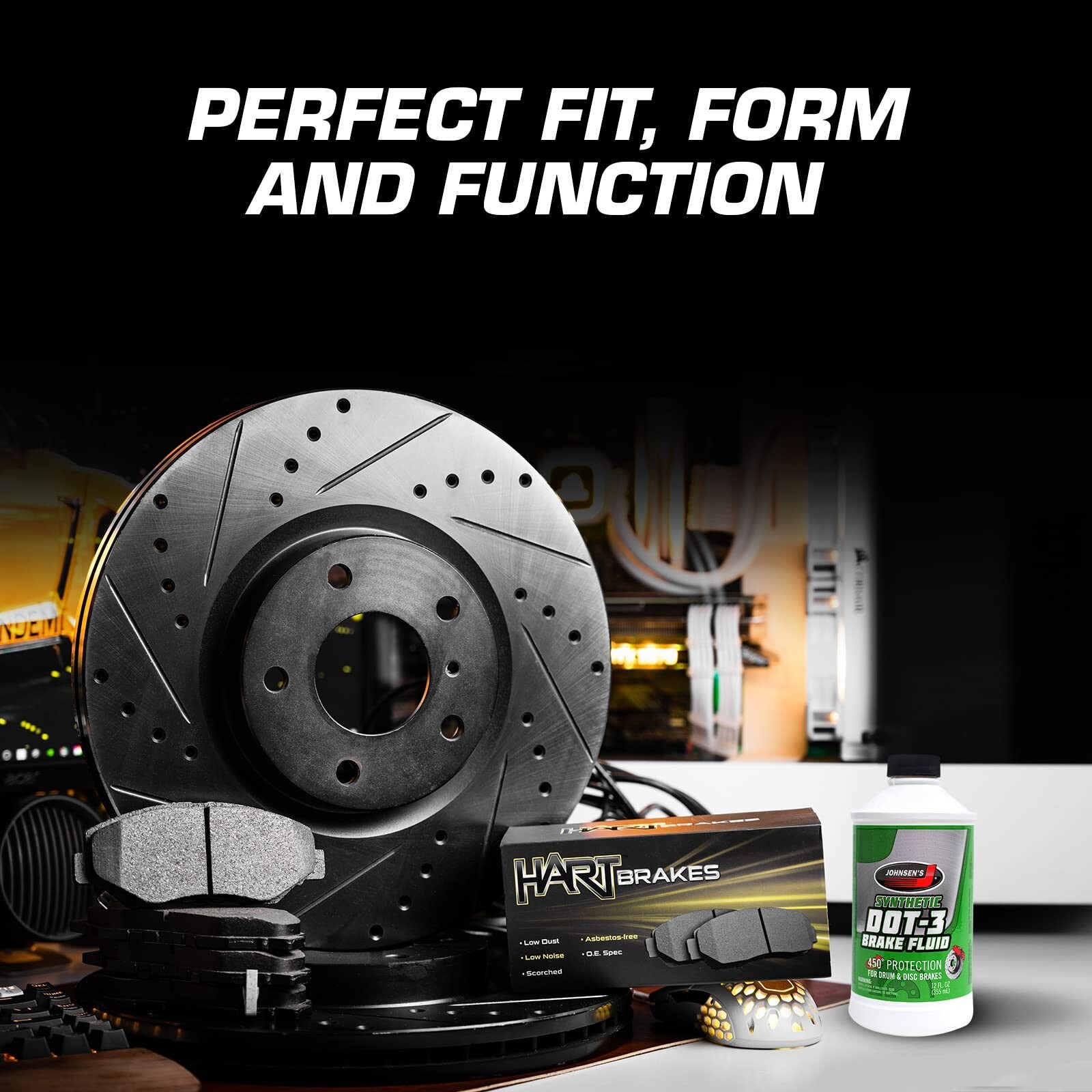 【けまでに】 Hart Brakes Front Rear Brakes and Rotors Kit Front Rear Brake