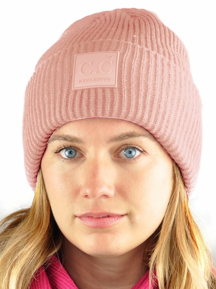 C.C Unisex Winter Thick Knit Plain Cuff Skull Cap Beanie Hat  display picture 3