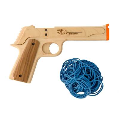 Elastic Precision Model 1911 Rubber Band Gun Made From Solid Hardwoods