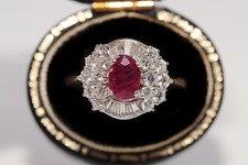 Vintage Circa 1980s 18k Gold Natural Diamond ...