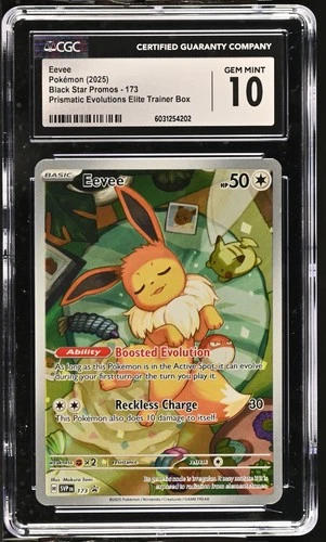 Pokémon Eevee #173 Black Star Promo 2025 Prismatic Evolutions CGC 10 Gem Mint