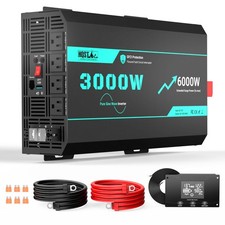 3000W 12V Pure Sine Wave Inverter with 6000W Surge 5s max and Wired Remote Con