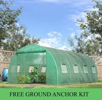POLYTUNNEL 6x3M GREENHOUSE GALVANISED STEEL FRAME POLY TUNNEL FREE ANCHOR KIT