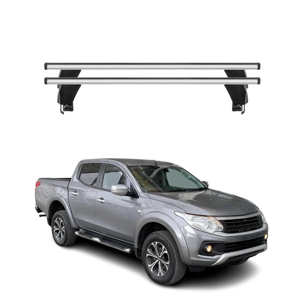 Menabo DachträGer GrundtäGer FüR Fiat Fullback 2016-2019 50Kg Alu Silber 2 Tlg-image