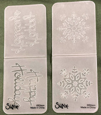 Sizzix Embossing Folder Set Happy Holidays  Snowflake Theme Plastic