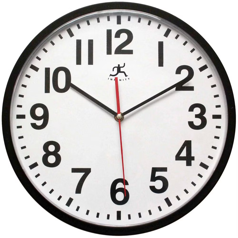 Infinity Instruments 13 " Pure Wall Clock Black : Silent Movement photo Infinity Instruments 13 " Pure Wall Clock Black : Silent Movement photo